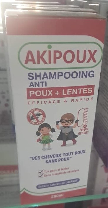Champú anti piojos y liendres -AKIPOUX-